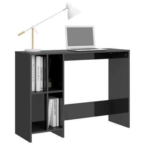 Skrivebord 102,5x35x75 cm konstrueret træ grå højglans