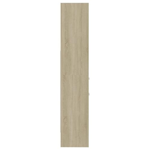 Bogreol 40x35x180 cm konstrueret træ hvid og sonoma-eg