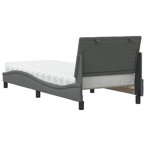 Seng med madras 90x200 cm stof mørkegrå