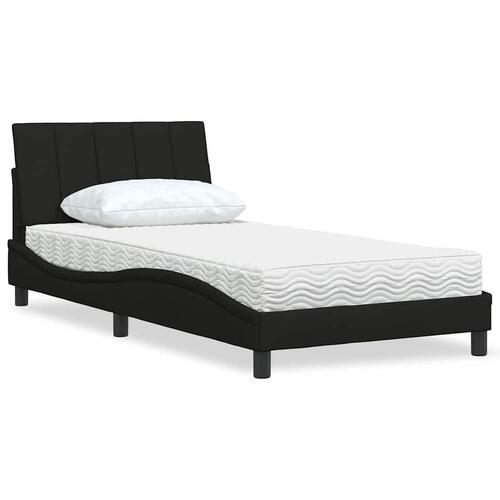 Seng med madras 100x200 cm stof sort