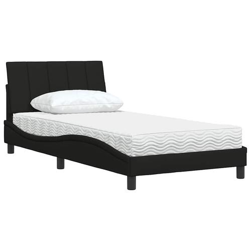 Seng med madras 100x200 cm stof sort