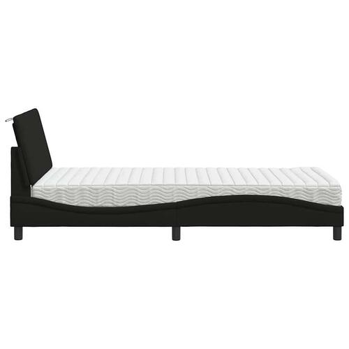 Seng med madras 100x200 cm stof sort
