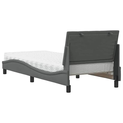 Seng med madras 90x190 cm stof mørkegrå