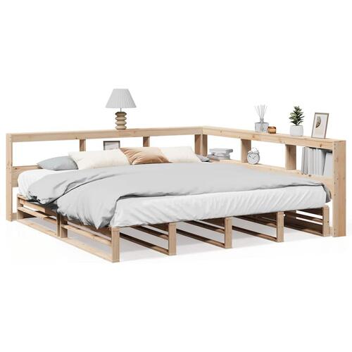 Seng med reol uden madras 180x200 cm massivt fyrretræ