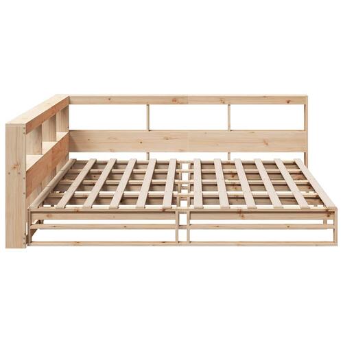 Seng med reol uden madras 180x200 cm massivt fyrretræ