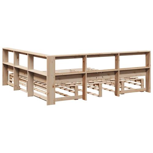 Seng med reol uden madras 180x200 cm massivt fyrretræ