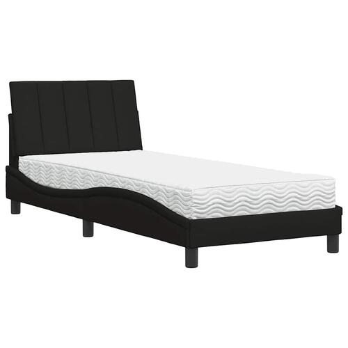 Seng med madras 80x200 cm stof sort