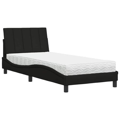 Seng med madras 90x190 cm stof sort