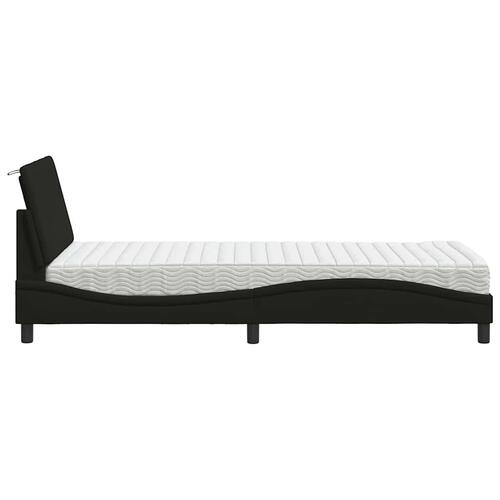 Seng med madras 90x190 cm stof sort