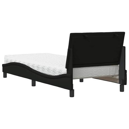 Seng med madras 90x190 cm stof sort