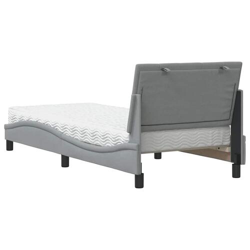 Seng med madras 90x200 cm stof lysegrå