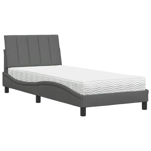 Seng med madras 80x200 cm stof mørkegrå