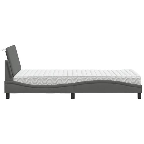 Seng med madras 80x200 cm stof mørkegrå