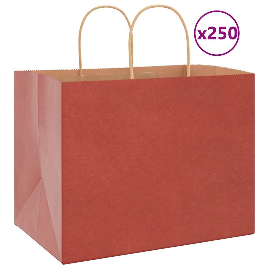 Papirposer 250 stk. med håndtag 32x22x24 cm rød billede