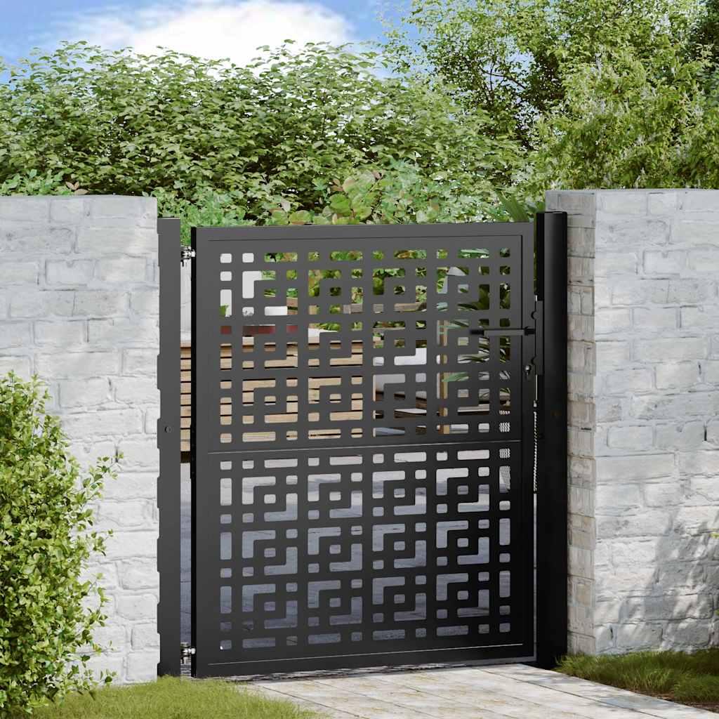 Havelåge 105x106 cm stål krydsdesign sort billede