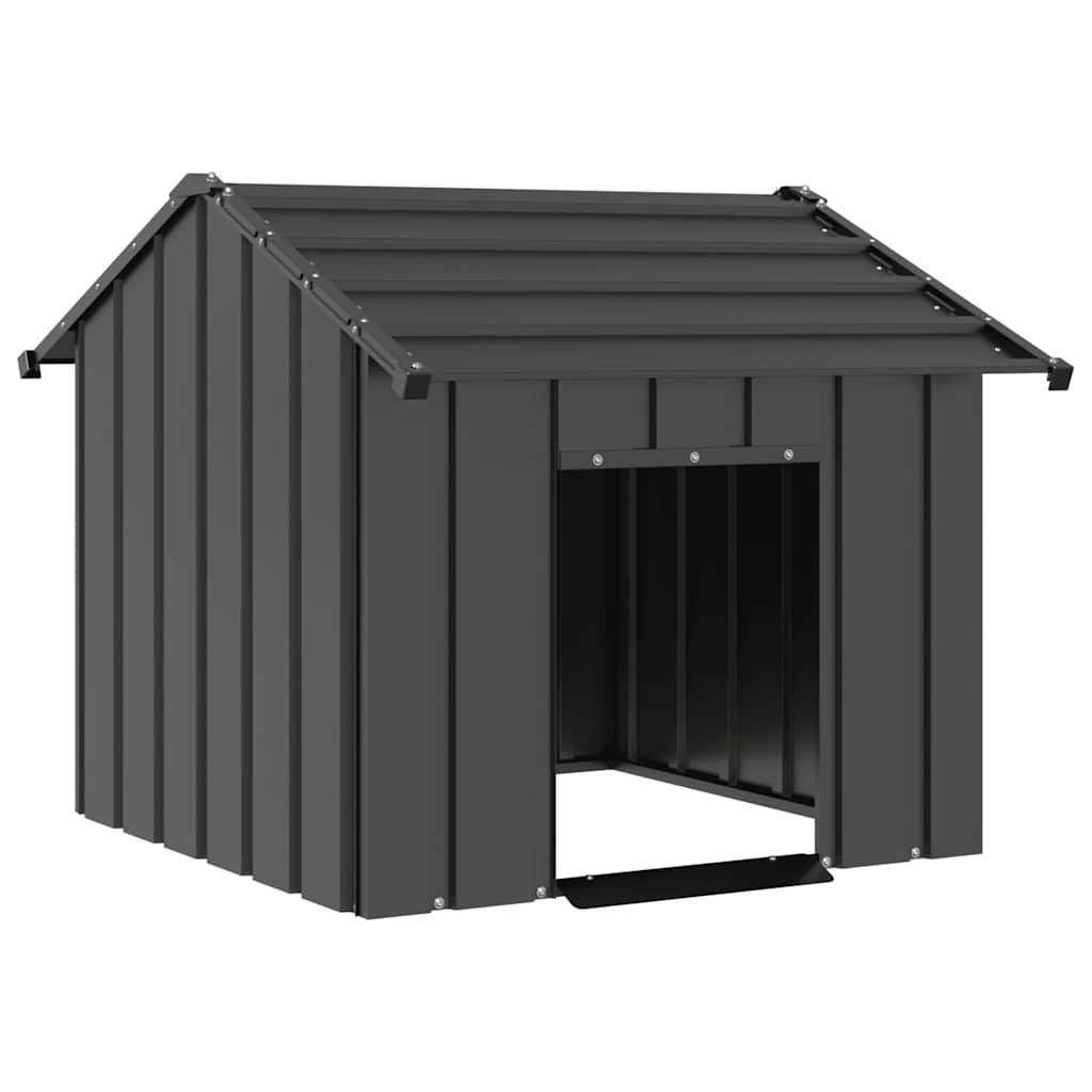 Hundehus med tag i galvaniseret stål - 85 × 107 × 81 cm, antracitgrå billede