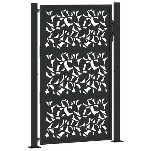 Havelåge 105x155 cm stål bladdesign sort