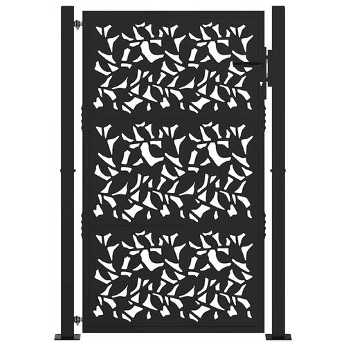Havelåge 105x155 cm stål bladdesign sort