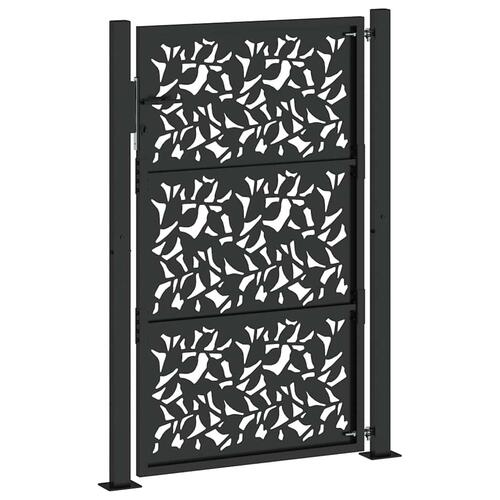 Havelåge 105x155 cm stål bladdesign sort