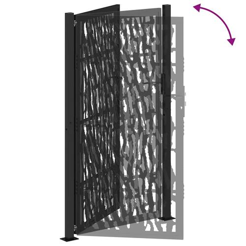 Havelåge 105x180 cm stål spor design sort