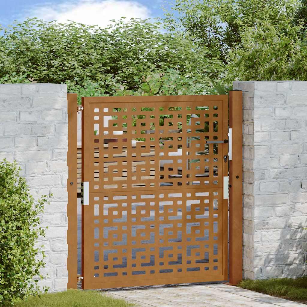 Havelåge 105x105 cm cortenstål krydsdesign billede