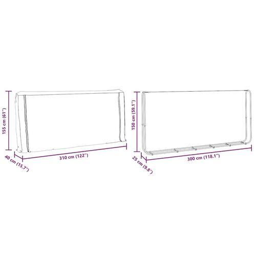 Brændestativ med regnslag 300x25x150 cm galvaniseret stål