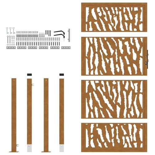 Havelåge 105x180 cm cortenstål spor design