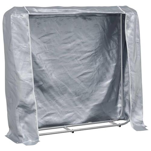 Brændestativ med regnslag 150x25x150 cm galvaniseret stål