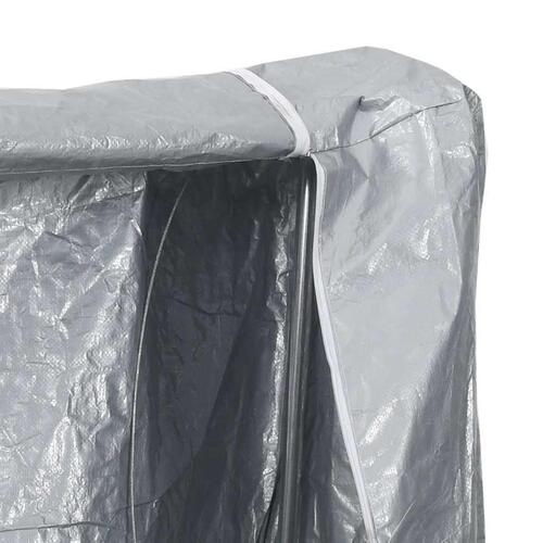 Brændestativ med regnslag 150x25x150 cm galvaniseret stål