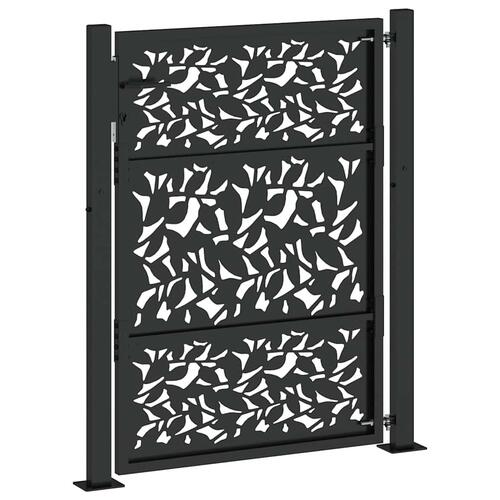 Havelåge 105x130 cm stål bladdesign sort