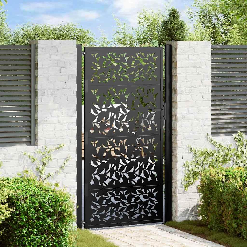Havelåge 105x180 cm stål bladdesign sort