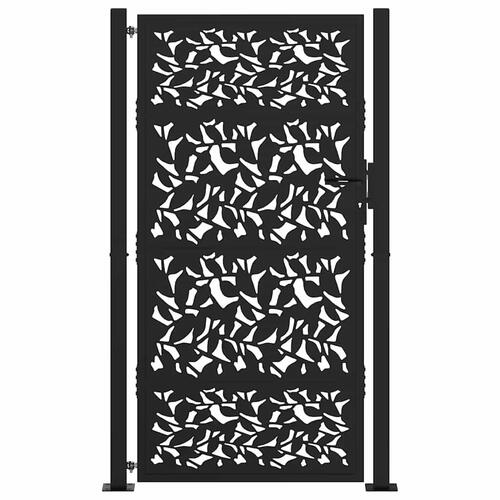 Havelåge 105x180 cm stål bladdesign sort