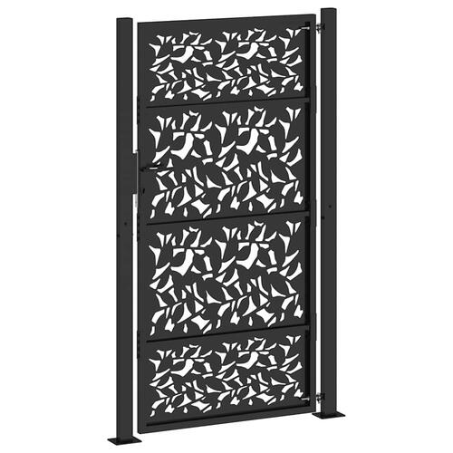 Havelåge 105x180 cm stål bladdesign sort