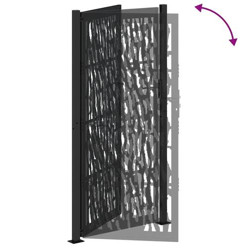 Havelåge 105x205 cm stål spor design sort