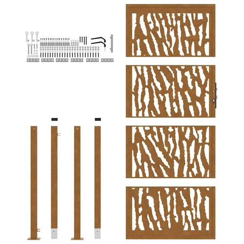 Havelåge 105x205 cm cortenstål spor design