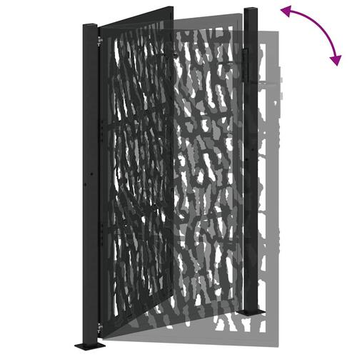 Havelåge 105x155 cm stål spor design sort