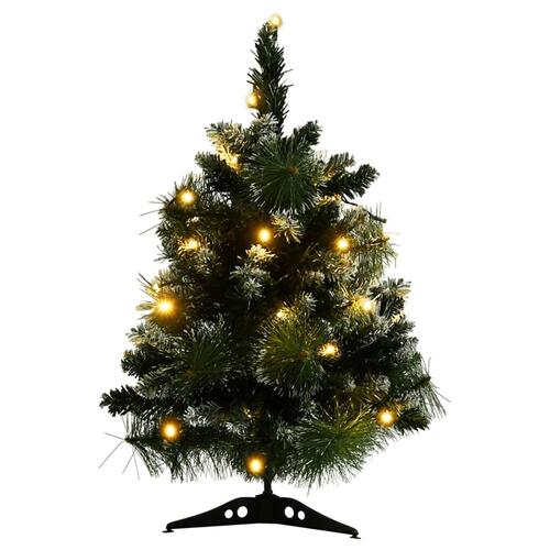 Kunstigt juletræ med lys og juletræsfod 60 cm grøn (OUTLET A)
