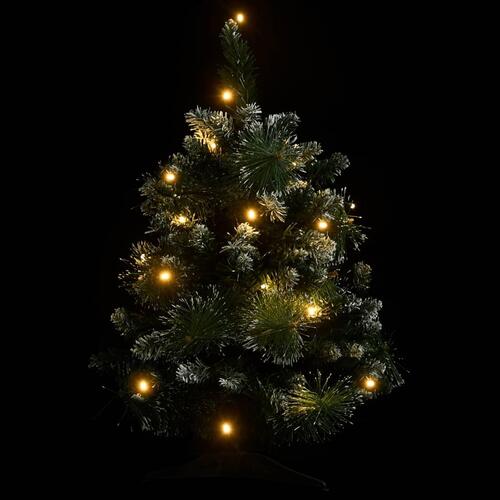 Kunstigt juletræ med lys og juletræsfod 60 cm grøn (OUTLET A)
