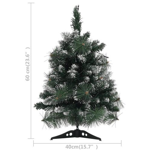 Kunstigt juletræ med lys og juletræsfod 60 cm grøn (OUTLET A)