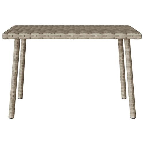 Havesofabord 60x40x37 cm firkantet polyrattan lysegrå