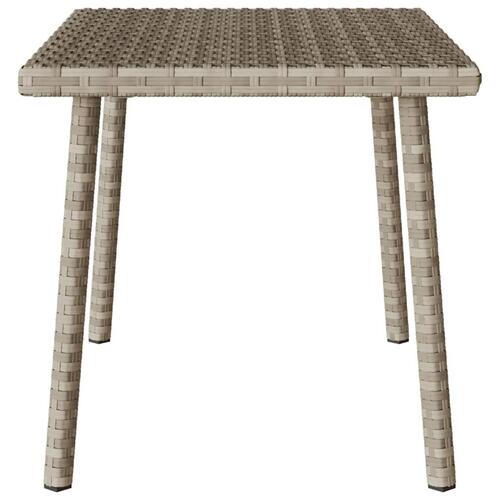 Havesofabord 60x40x37 cm firkantet polyrattan lysegrå