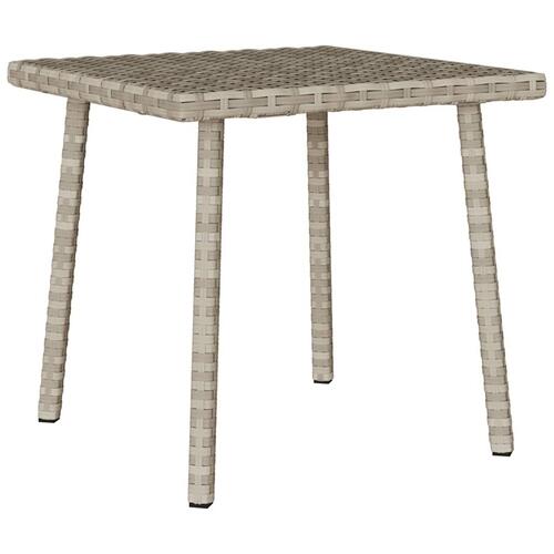 Havesofabord 40x40x37 cm firkantet polyrattan lysegrå