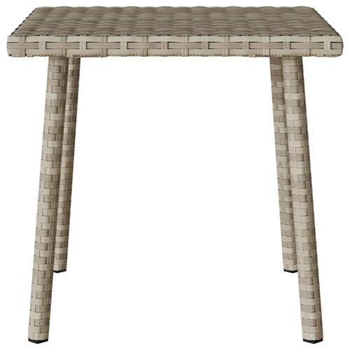 Havesofabord 40x40x37 cm firkantet polyrattan lysegrå