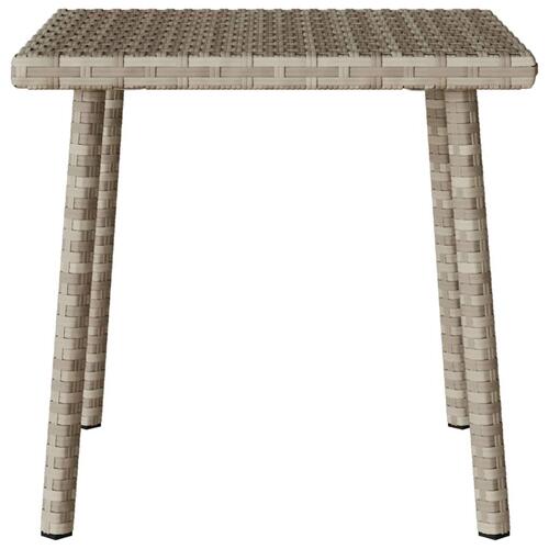 Havesofabord 40x40x37 cm firkantet polyrattan lysegrå