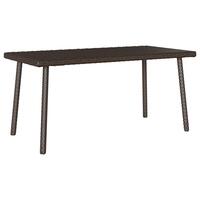 Havesofabord 80x40x37 cm firkantet polyrattan brun