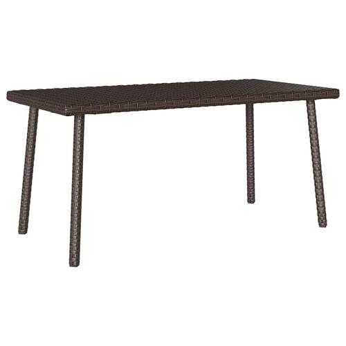 Havesofabord 80x40x37 cm firkantet polyrattan brun
