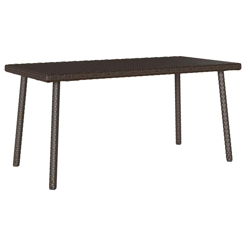 Havesofabord 80x40x37 cm firkantet polyrattan brun
