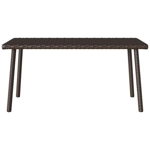 Havesofabord 80x40x37 cm firkantet polyrattan brun