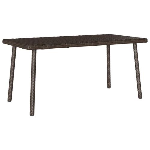 Havesofabord 80x40x37 cm firkantet polyrattan brun