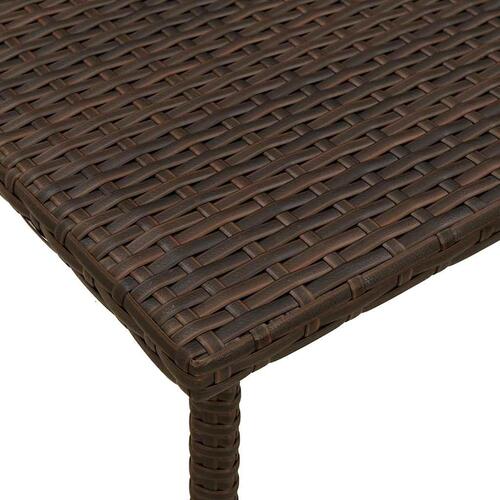Havesofabord 80x40x37 cm firkantet polyrattan brun